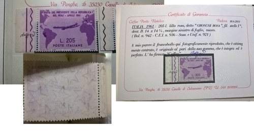 1961 gronchi rosa certificato - rosa,